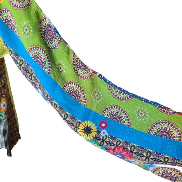 Johnny Was Patchwork Cupra Rayon Tunic Multi Color Size S - Picture 5 of 9